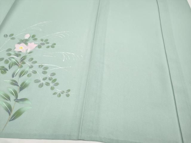 平和屋着物*夏物 訪問着 絽 手描き 草花文 暈し染め 金銀彩 正絹 逸品 CABN5847tx