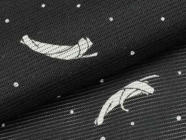 平和屋着物*夏物 小紋 絽 抽象文 黒地 洗える着物 CABN5850tx