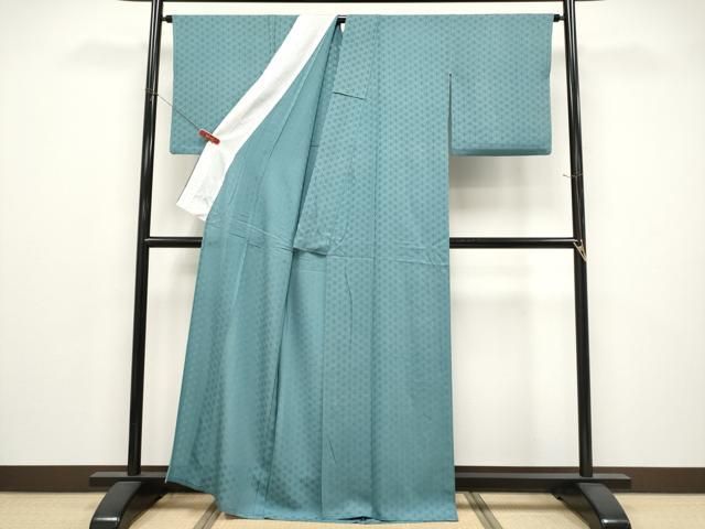 平和屋着物*夏物 色無地 七宝紋紗 水浅葱色 正絹 逸品 CABN5861tx