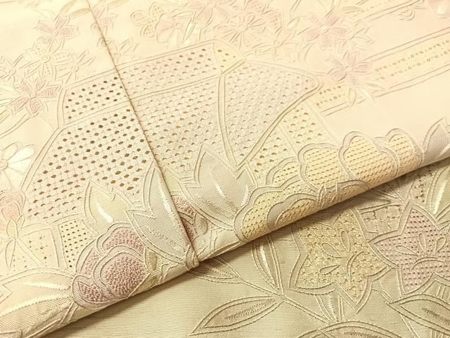平和屋着物●中国三大刺繍 相良刺繍 天山汕頭刺繍 総刺繍 訪問着 紬地 風景花文 仮絵羽 正絹 逸品 未使用 CABN6010vp
