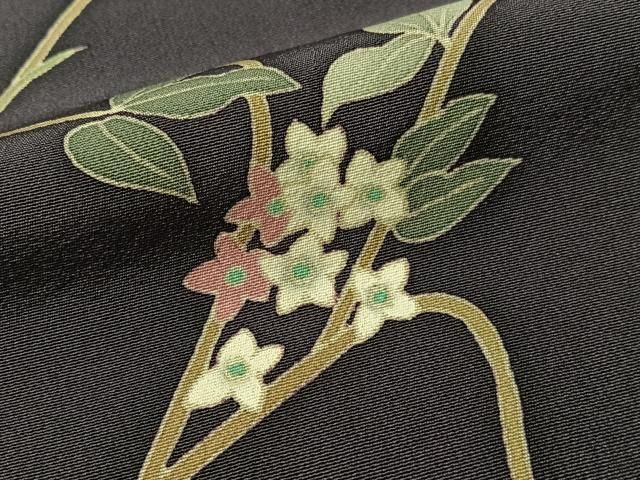 平和屋着物●本加賀友禅作家 松島由美 訪問着 蔦の葉花文 正絹 逸品 CABN6015vp