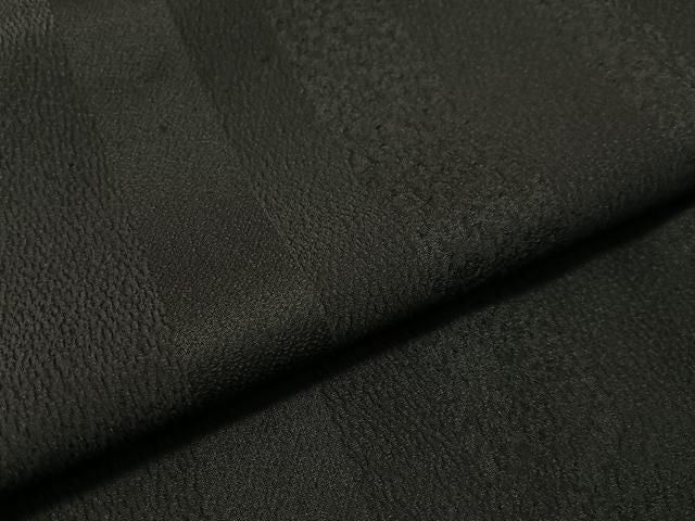 平和屋着物●小振袖 縞地紋 黒地 洗える着物 CABN6016vp