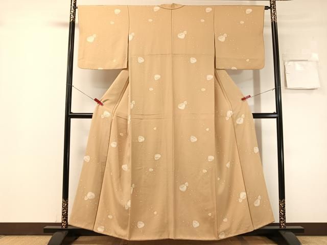 平和屋着物●上質な小紋 貝合わせ花文 正絹 逸品 CABN6034vp