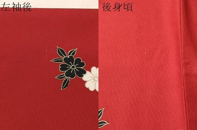 平和屋着物●小振袖 舞花文 金彩 洗える着物 CABN6036vp