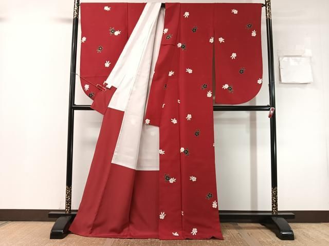平和屋着物●小振袖 舞花文 金彩 洗える着物 CABN6036vp