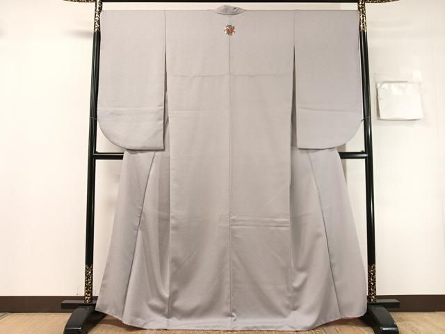 平和屋着物●小振袖 白梅鼠色 洗える着物 CABN6041vp
