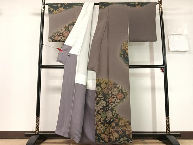 平和屋着物●訪問着 辻が花 暈し染め 金彩 鬼しぼ縮緬 健勝苑扱い 正絹 逸品 CABN6042vp