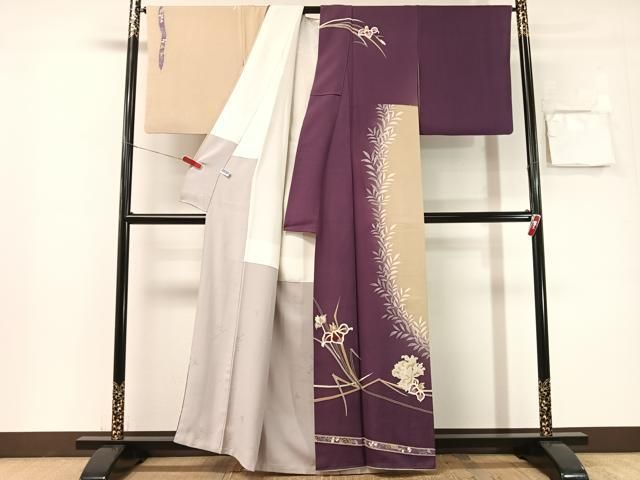 平和屋着物●中村玉緒 訪問着 草花文 暈し染め 正絹 逸品 CABN6044vp