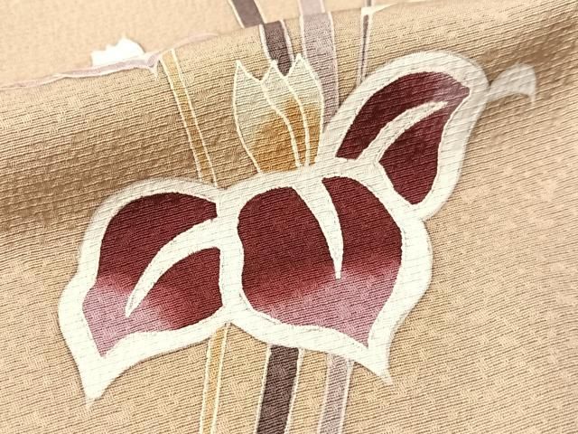平和屋着物●中村玉緒 訪問着 草花文 暈し染め 正絹 逸品 CABN6044vp
