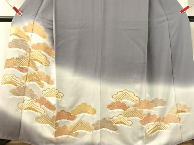 平和屋着物●訪問着 駒刺繍 松 暈し染め 金彩 正絹 逸品 CABN6045vp