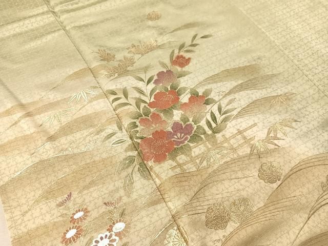平和屋着物●訪問着 立波花文 暈し染め 金彩 正絹 逸品 CABN6066vp