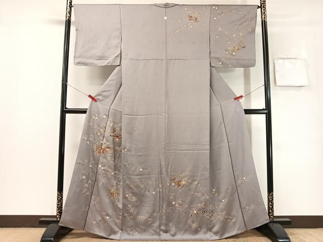 平和屋着物●訪問着 刺繍 横笛花文 金彩 正絹 逸品 CABN6067vp