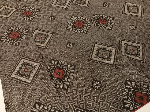 平和屋着物●本場大島紬 龍郷絣 花菱文 正絹 逸品 CABN6081vp