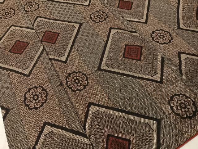 平和屋着物●本場大島紬 龍郷絣 菱花文 正絹 逸品 CABN6082vp