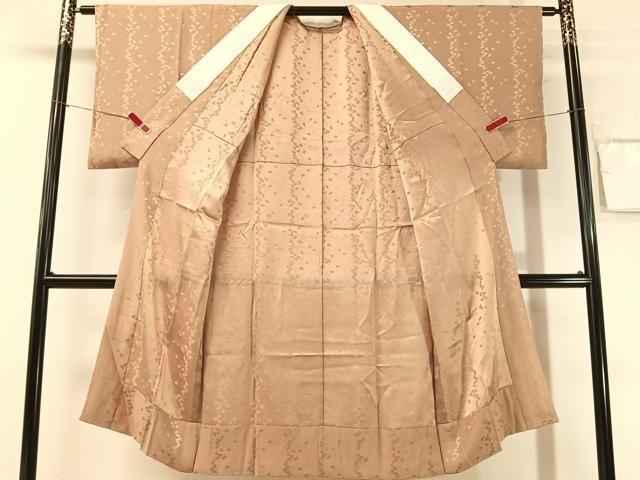 平和屋着物●長襦袢 無双仕立て 舞桜地紋 梅染色 正絹 逸品 CABN6096vp