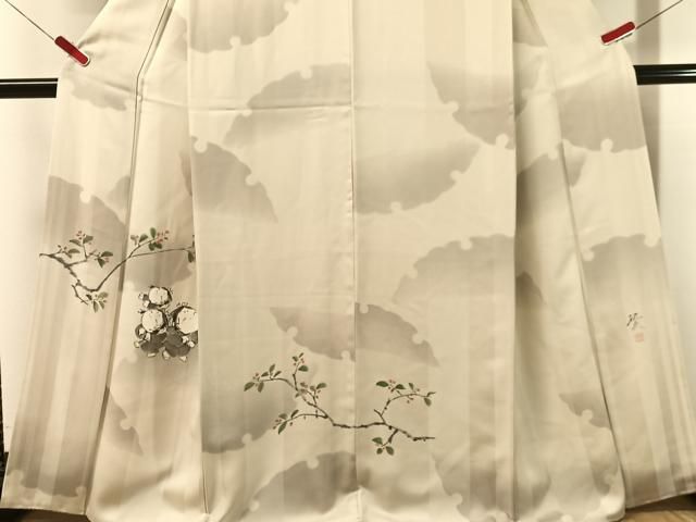 平和屋着物●日本画家 水嶋征夫 訪問着 手描き 童子 まるやま扱い 正絹 逸品 CABN6116vp