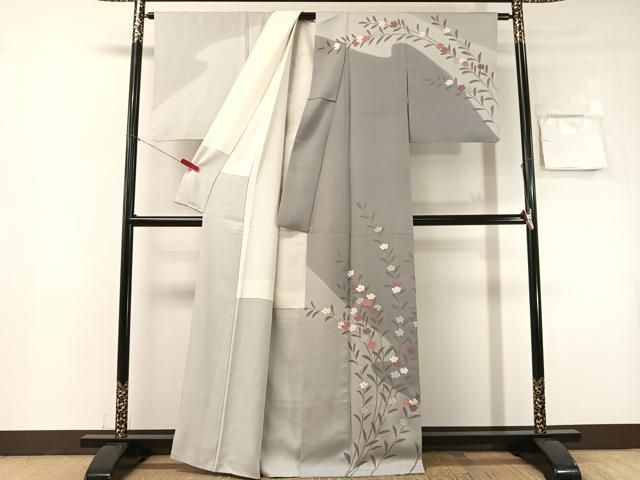 平和屋着物●訪問着 草花文 暈し染め 金彩 正絹 逸品 CABN6117vp
