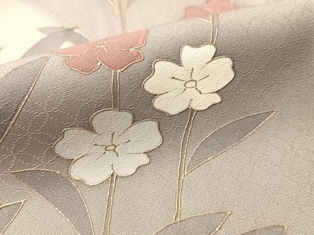 平和屋着物●訪問着 草花文 暈し染め 金彩 正絹 逸品 CABN6117vp
