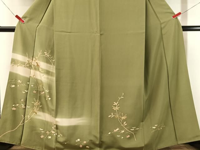 平和屋着物●訪問着 駒刺繍 霞桐花文 暈し染め 金彩 正絹 逸品 CABN6122vp