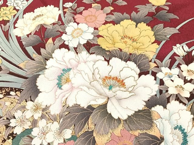 平和屋着物●豪華振袖 刺繍 流水花篭文 暈し染め 金彩 正絹 逸品 CABN6127vp