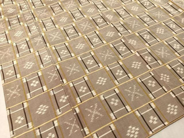平和屋着物●本場琉球絣 大城広四郎作 絣文様 証紙付き 正絹 逸品 CABN6134vp