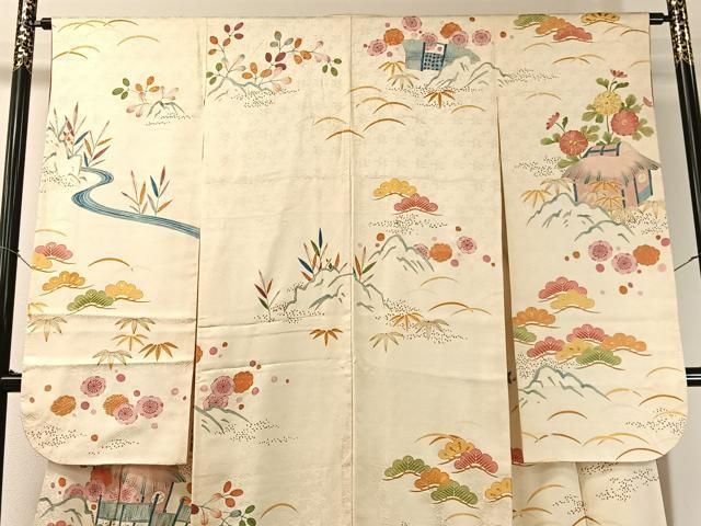 平和屋着物●豪華振袖 駒刺繍 御所解文 金彩 正絹 逸品 CABN6140vp