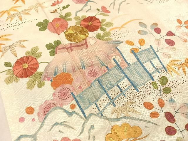平和屋着物●豪華振袖 駒刺繍 御所解文 金彩 正絹 逸品 CABN6140vp
