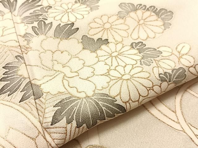平和屋着物●訪問着 雲取り花車文 金彩 正絹 逸品 CABN6160vp