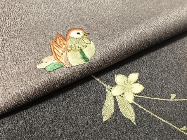 平和屋着物●訪問着 刺繍 鴛鴦枝垂れ花文 暈し染め 金彩 正絹 逸品 未使用 CABN6174vp