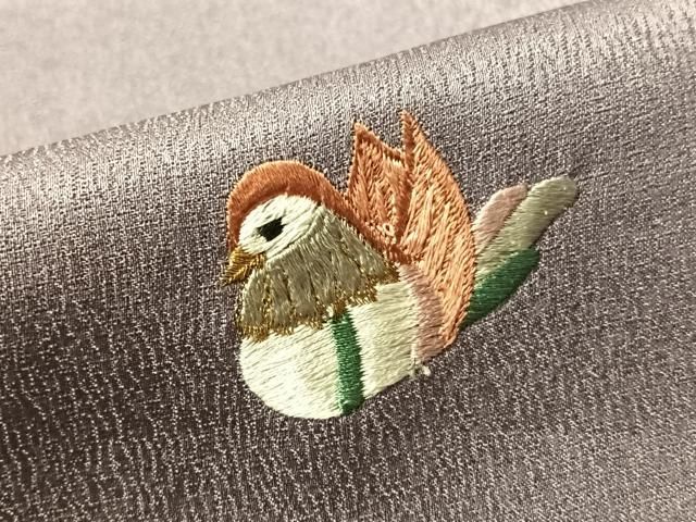 平和屋着物●訪問着 刺繍 鴛鴦枝垂れ花文 暈し染め 金彩 正絹 逸品 未使用 CABN6174vp