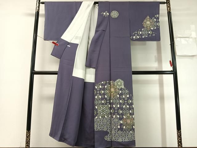 平和屋着物●染色作家 林川信夫 訪問着 駒刺繍 正倉院花文 金糸 正絹 逸品 未使用 CABN6181vp