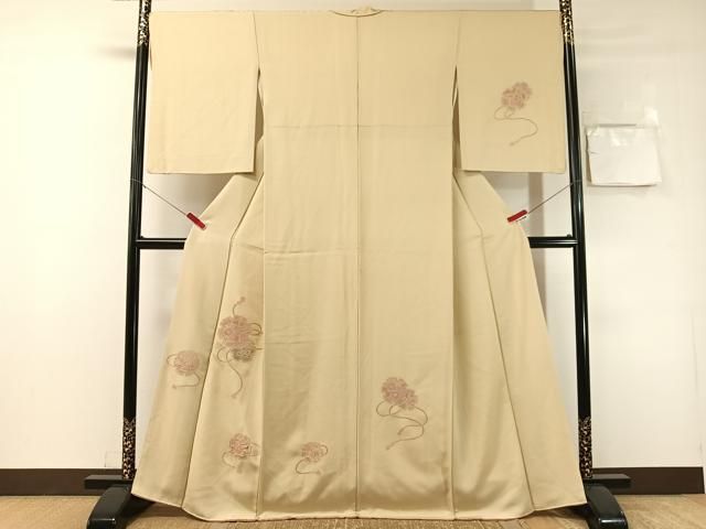 平和屋着物●訪問着 中国三大刺繍 スワトウ相良刺繍 総刺繍 鏡裏花文 金彩 正絹 逸品 CABN6195vp