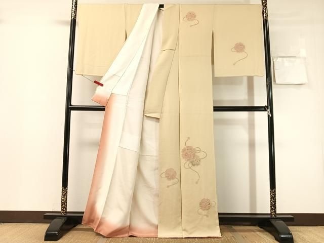 平和屋着物●訪問着 中国三大刺繍 スワトウ相良刺繍 総刺繍 鏡裏花文 金彩 正絹 逸品 CABN6195vp