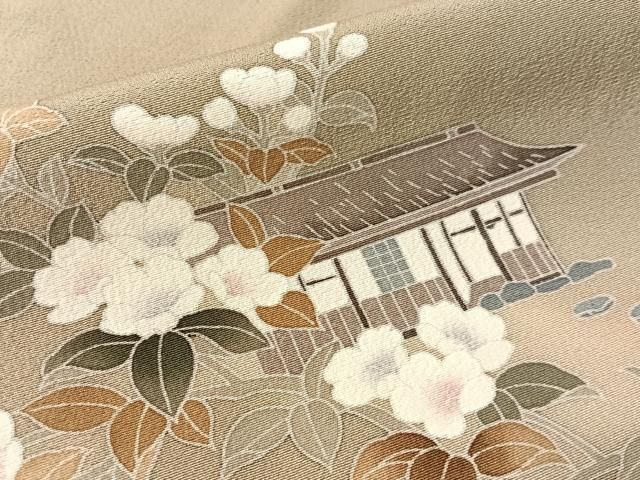平和屋着物●訪問着 友禅 作家物 風景花文 暈し染め 正絹 逸品 CABN6198vp