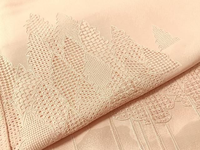 平和屋着物●無地絵羽訪問着 中国三大刺繍 スワトウ刺繍 総刺繍 樹林文 虹色 正絹 逸品 CABN6199vp