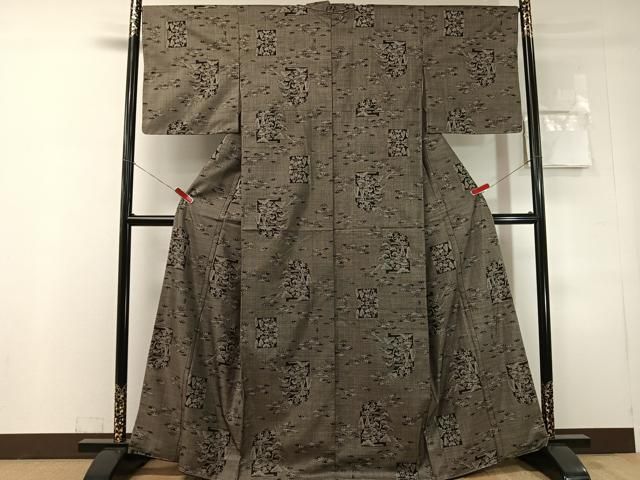 平和屋着物●本場大島紬 9マルキ 色紙風景文 正絹 逸品 未使用 CABN6210vp
