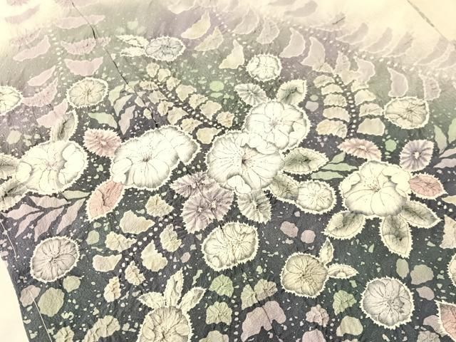 平和屋着物●訪問着 作家物 辻が花 絞り 暈し染め 仮絵羽 正絹 逸品 未使用 CABN6217vp