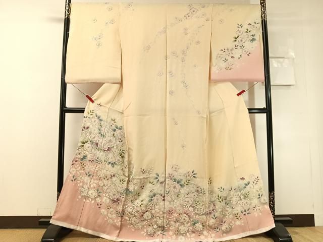 平和屋着物●訪問着 辻が花 絞り 暈し染め 仮絵羽 正絹 逸品 未使用 CABN6220vp