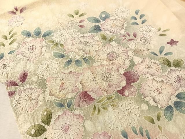 平和屋着物●訪問着 辻が花 絞り 暈し染め 仮絵羽 正絹 逸品 未使用 CABN6220vp