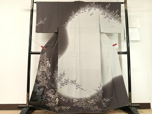 平和屋着物●訪問着 辻が花 絞り 草花文 暈し染め 金彩 正絹 逸品 CABN6226vp