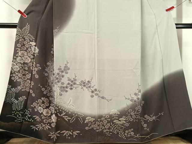 平和屋着物●訪問着 辻が花 絞り 草花文 暈し染め 金彩 正絹 逸品 CABN6226vp