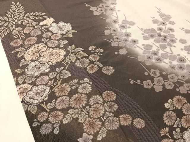平和屋着物●訪問着 辻が花 絞り 草花文 暈し染め 金彩 正絹 逸品 CABN6226vp