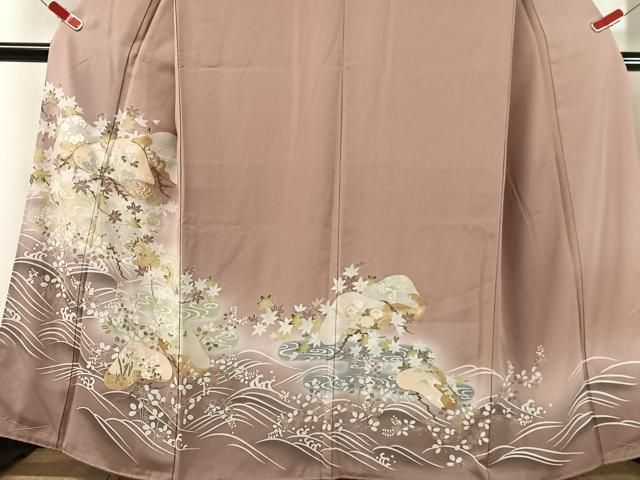 平和屋着物●豪華色留袖 駒刺繍 立波花松文 暈し染め 金彩 正絹 逸品 未使用 CABN6237vp