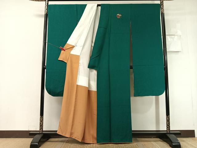 平和屋着物●豪華振袖 草木地紋 鉄色 正絹 逸品 CABN6240vp
