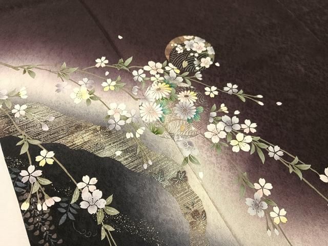 平和屋着物●訪問着 螺鈿 道長花丸文 暈し染め 金彩 正絹 逸品 CABN6245vp