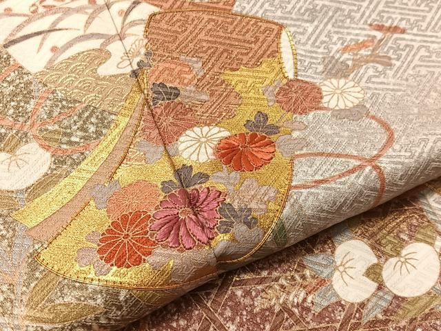 平和屋着物●訪問着 駒刺繍 慶彩小袖 籬吉祥花文 金彩 正絹 逸品 CABN6246vp