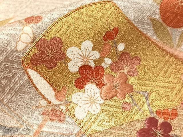 平和屋着物●訪問着 駒刺繍 慶彩小袖 籬吉祥花文 金彩 正絹 逸品 CABN6246vp