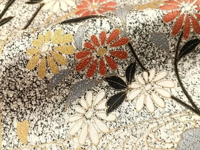 平和屋着物●訪問着 草花文 たたき染 金彩 正絹 逸品 CABN6251vp