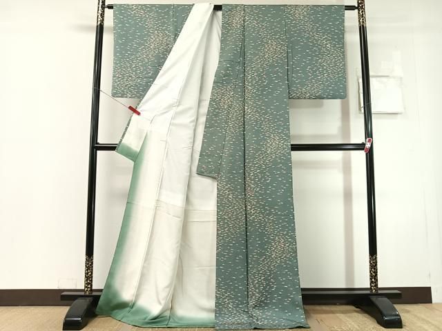 平和屋着物●上質な小紋 矢羽根文 ロング丈 正絹 逸品 CABN6252vp