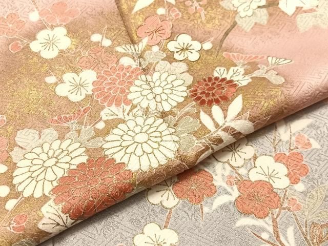 平和屋着物●訪問着 刺繍 草花文 暈し染め 金彩 正絹 逸品 CABN6254vp